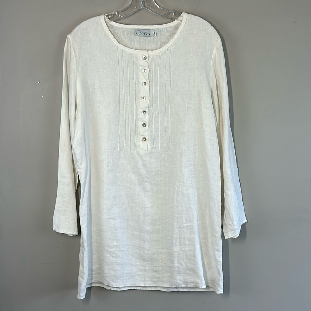 Willow White Linen Tunic Dress Size M